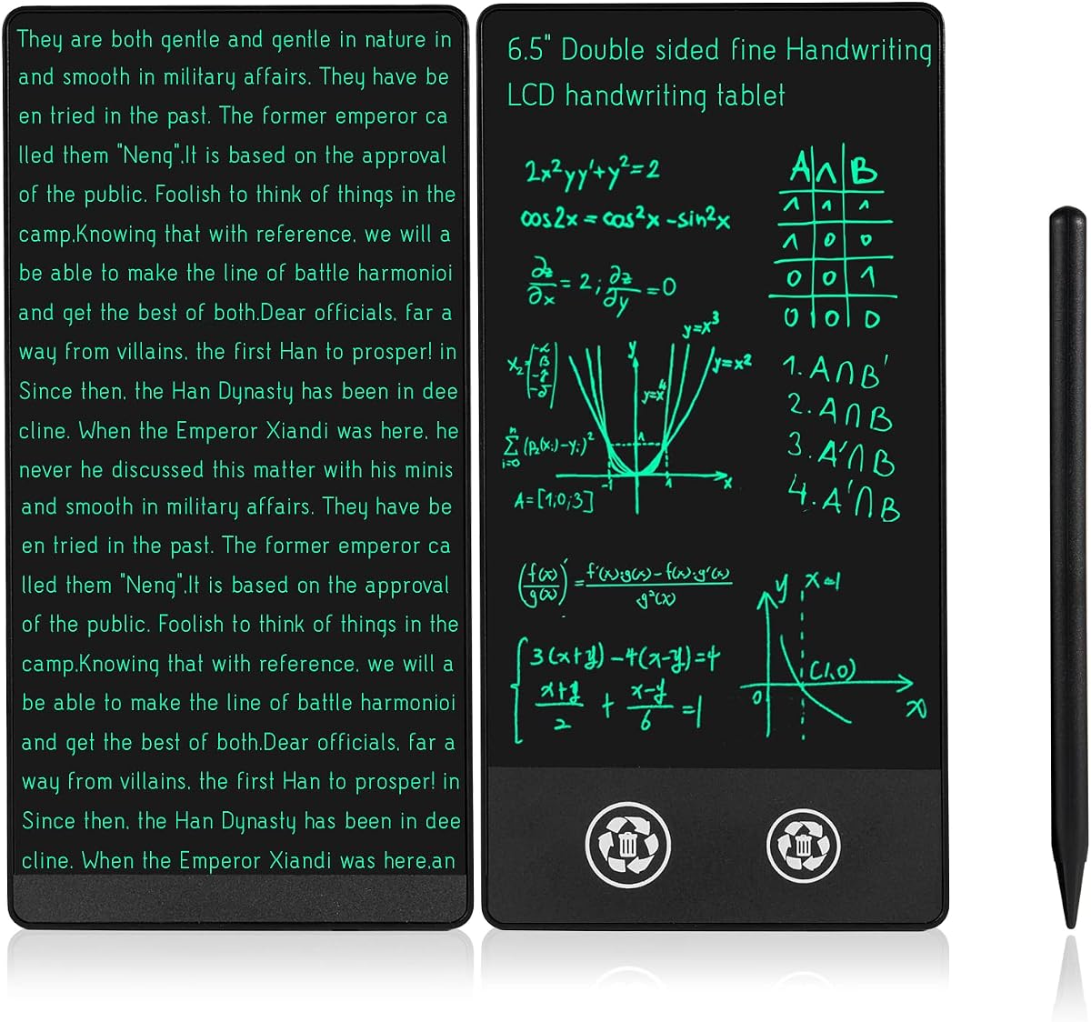 LCD Writing Tablet for Adults- 6.5″&6″ Mini LCD Writing Tablet Double-Sided Full Screen,Digital Notepad for School,Office,Home,Erasable,Reusable
