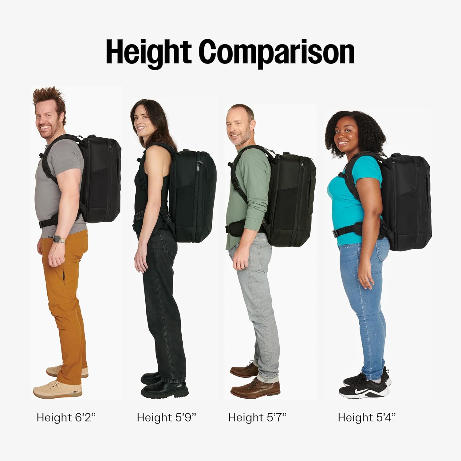 Tortuga 40L Travel Backpack Lite, Black - Large Carry-On Travel Backpack for Men and Women - Durable, Comfortable, Easy to Pack, Airline-Approved Bag with Laptop Compartment