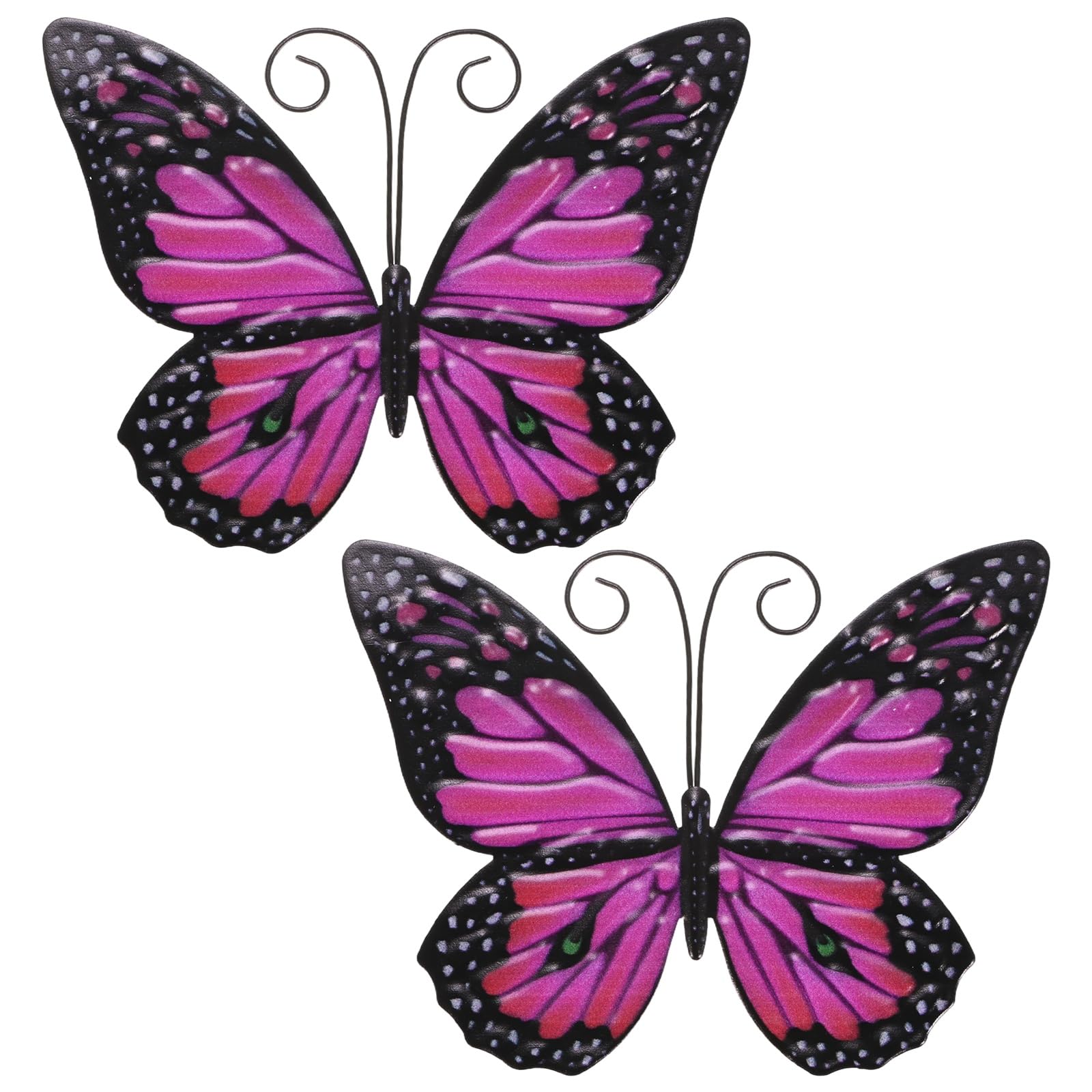 M METERXITY 2-Pack Metal Butterfly Wall Decor, 6.3x4.7 Iron Butterfly Decorative Wall Art Sculpture Hanging Decoration for Indoor/Outdoor/Garden/Patio/Room Decoration [Purple]