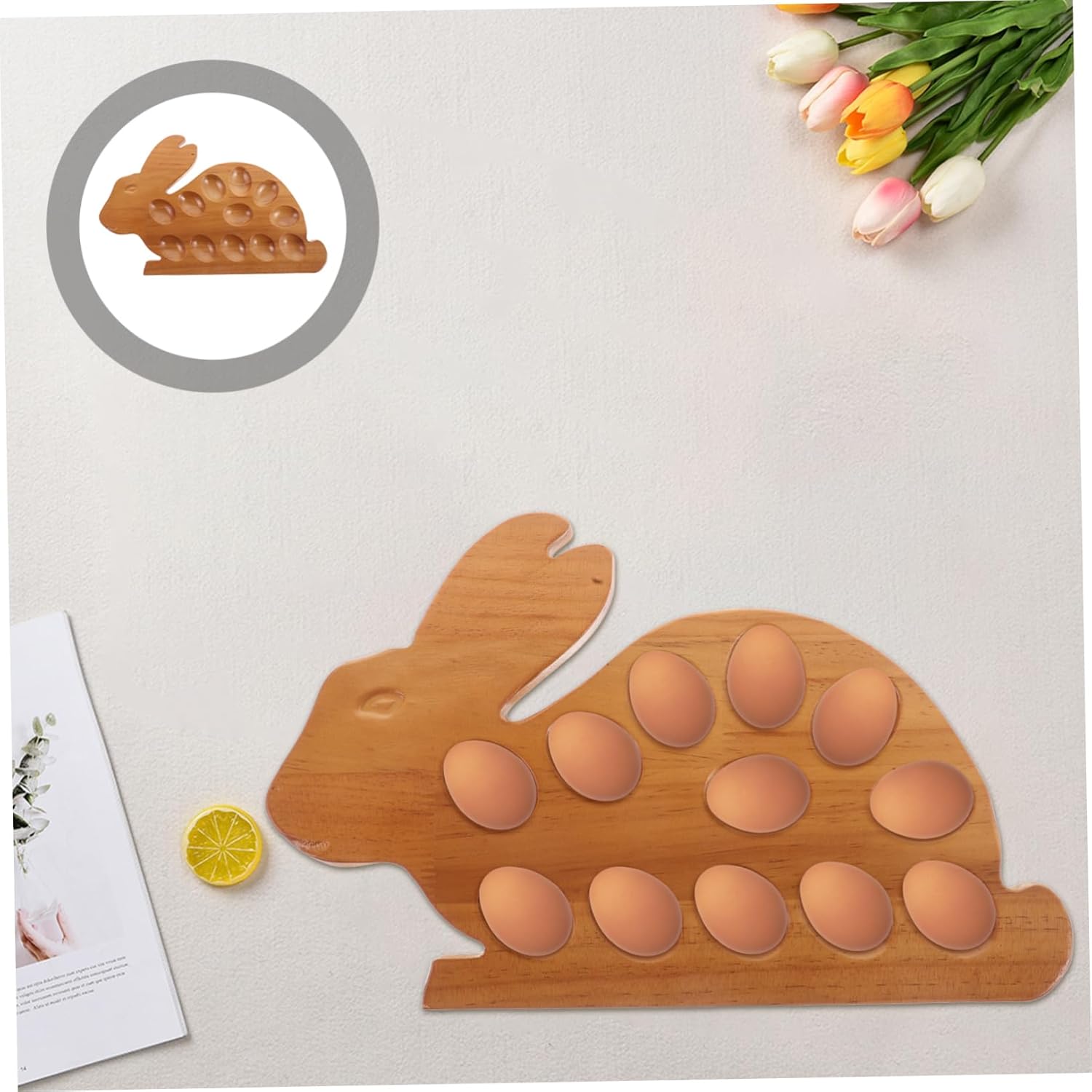 Mobestech Wooden Tray Delicate Holder for Secure Storage Wear-resistant Kitchen Platter Creative Design for Festive Decor and Daily Use