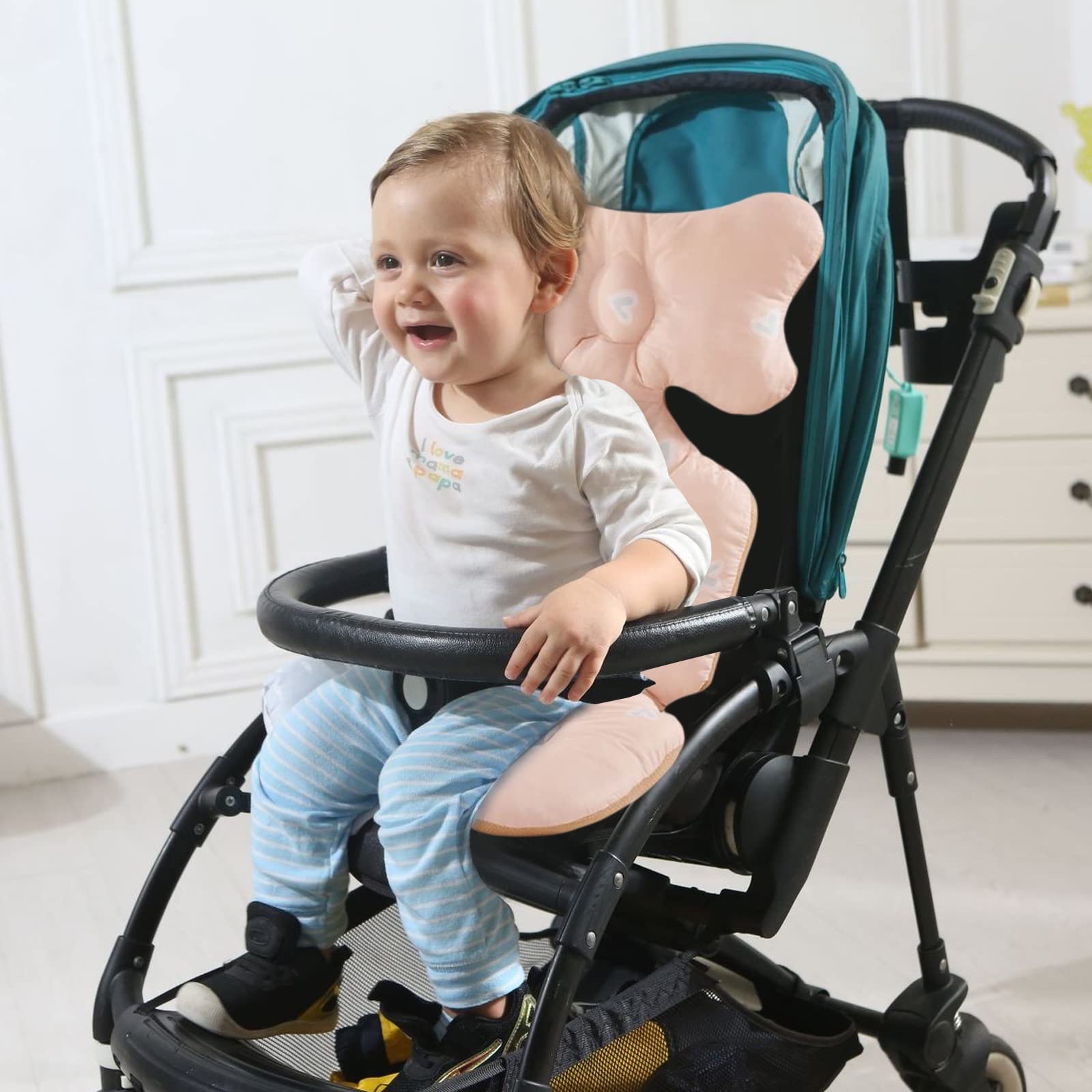 SONARIN Coussin de siège de poussette épais réversible en