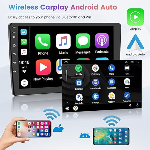 Miniatura 4 de 2 + 64 GB Hikity para Honda Civic 2013 2014 2015 2016 2017 Android Car Stereo Wireless Carplay Android Auto, pantalla táctil de 9 pulgadas, radio de