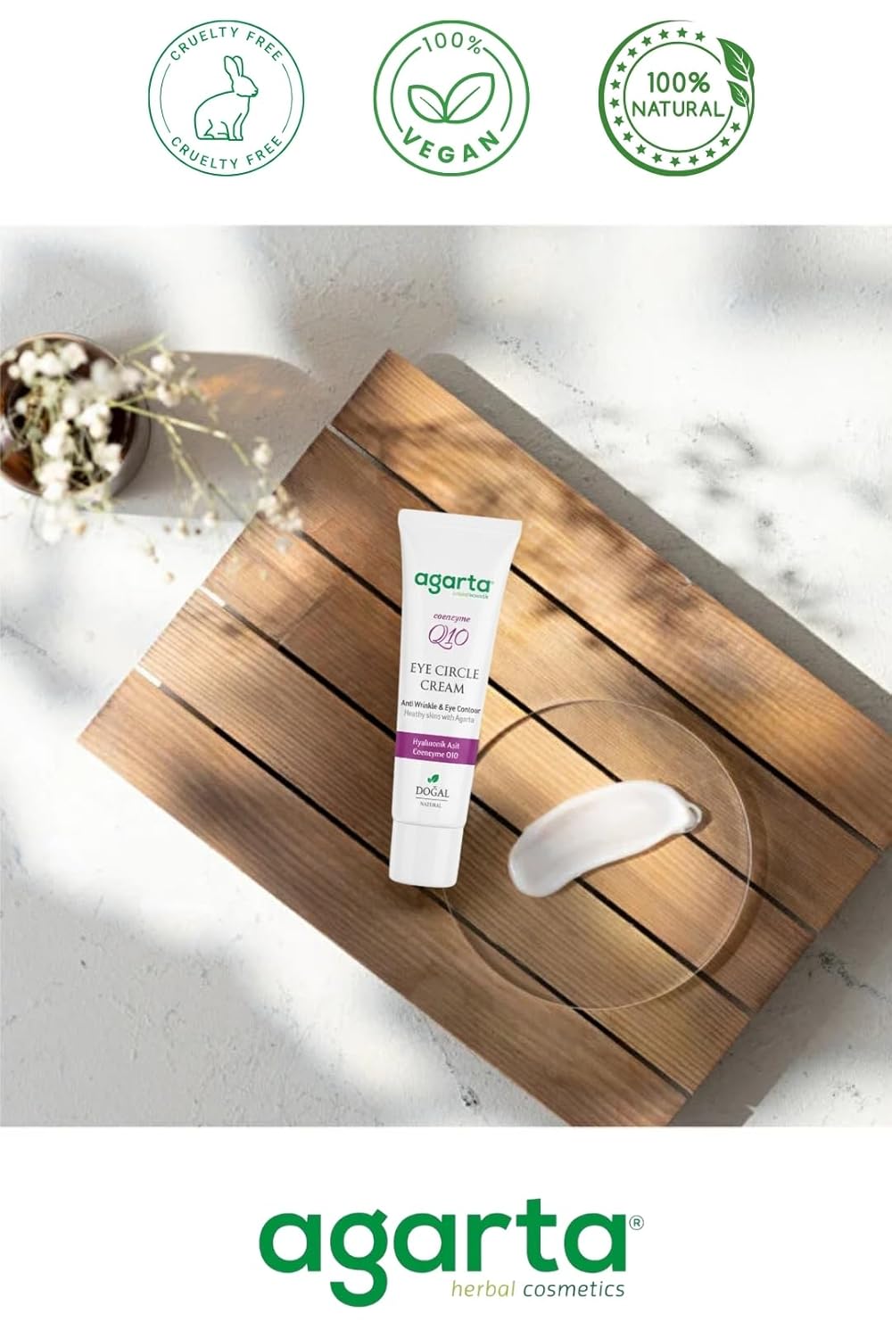 Eye Contour Cream with Coenzyme Q10 – Hydrating & Smoothing Care for a Brighter-Looking Eye Area, Daily Botanical Skincare, Vegan Formula – 0.68 fl oz - Image 7