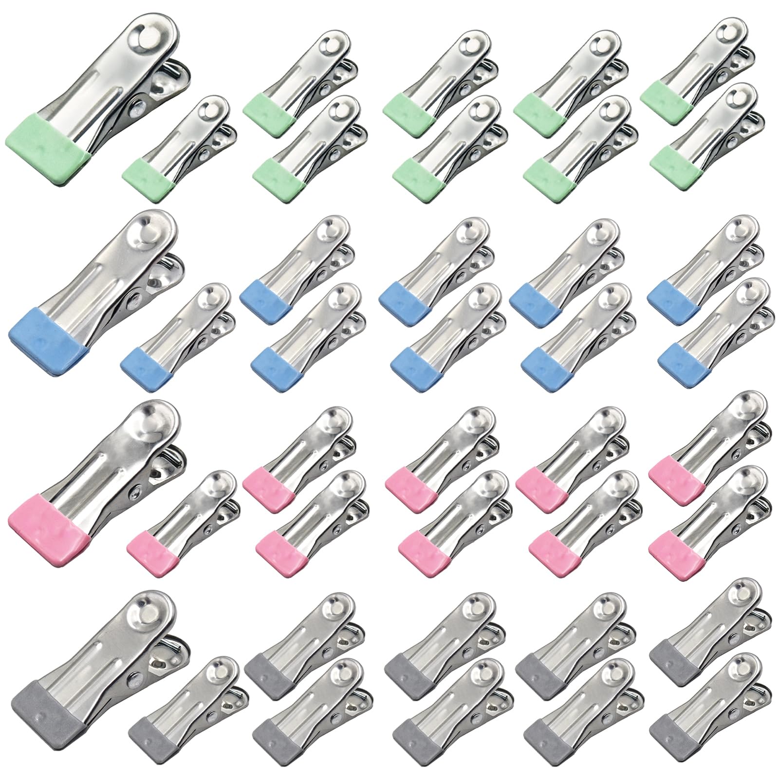 40-Piece Set of Stainless Steel Clothes Pegs, Non-Slip Metal Clothes Pegs