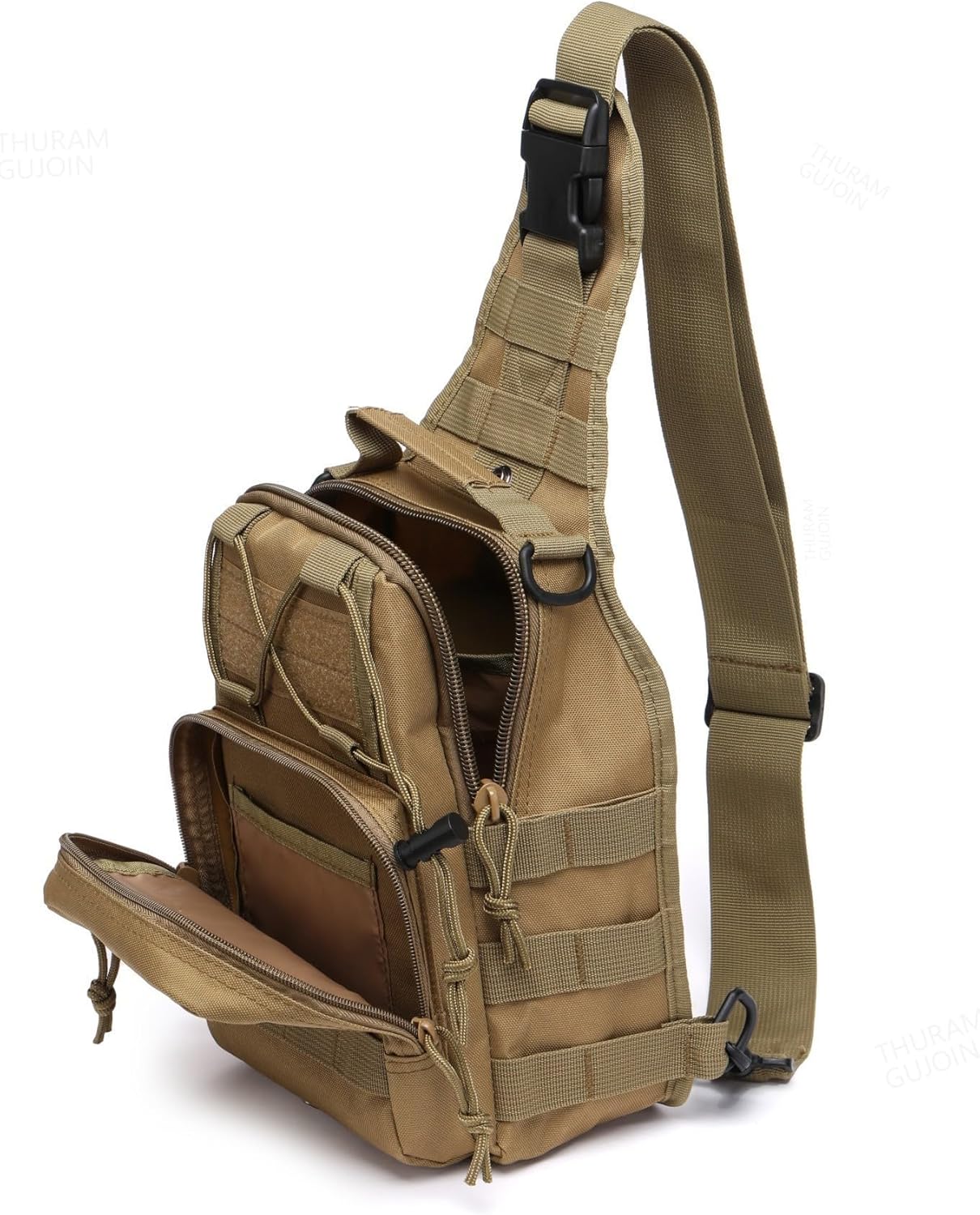 Outdoor Tactical Bag Backpack Military Sport Bag Pack Sling Shoulder Bags for Everyday and Outdoor Adventures (Khaki) - Image 4