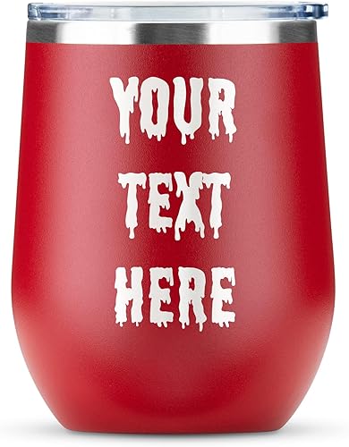 Vaso de vino personalizado con texto grabado personalizado, vaso aislado de acero inoxidable de 12 onzas con tapa, regalo para hombres, cumpleaños,