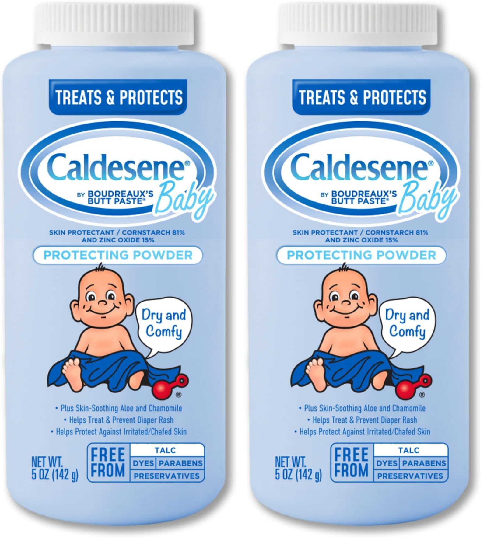 Baby Cornstarch Powder with Zinc Oxide, 5 oz (Pack of 2)