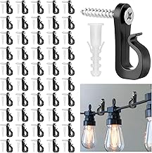 50Pack Q-Hanger Screw in Hooks Screw Hooks with Safety Buckle for Light Wire for Hanging String Lights Plants Indoor and Outdoor Hanger Hook Garage New Year Party for Outdoor String Lights