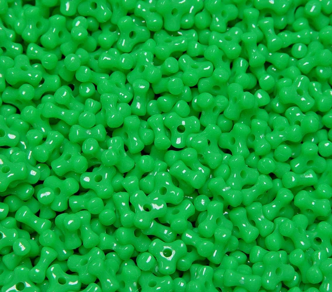 Tri Beads, Easy-to-Use Reusable Jewelry Making Supplies for Art, Craft Decorations & More, 11 mm Bracelet Beads, Crafted in the USA, Neon Grasshopper, 500 pcs (Pack of 1)