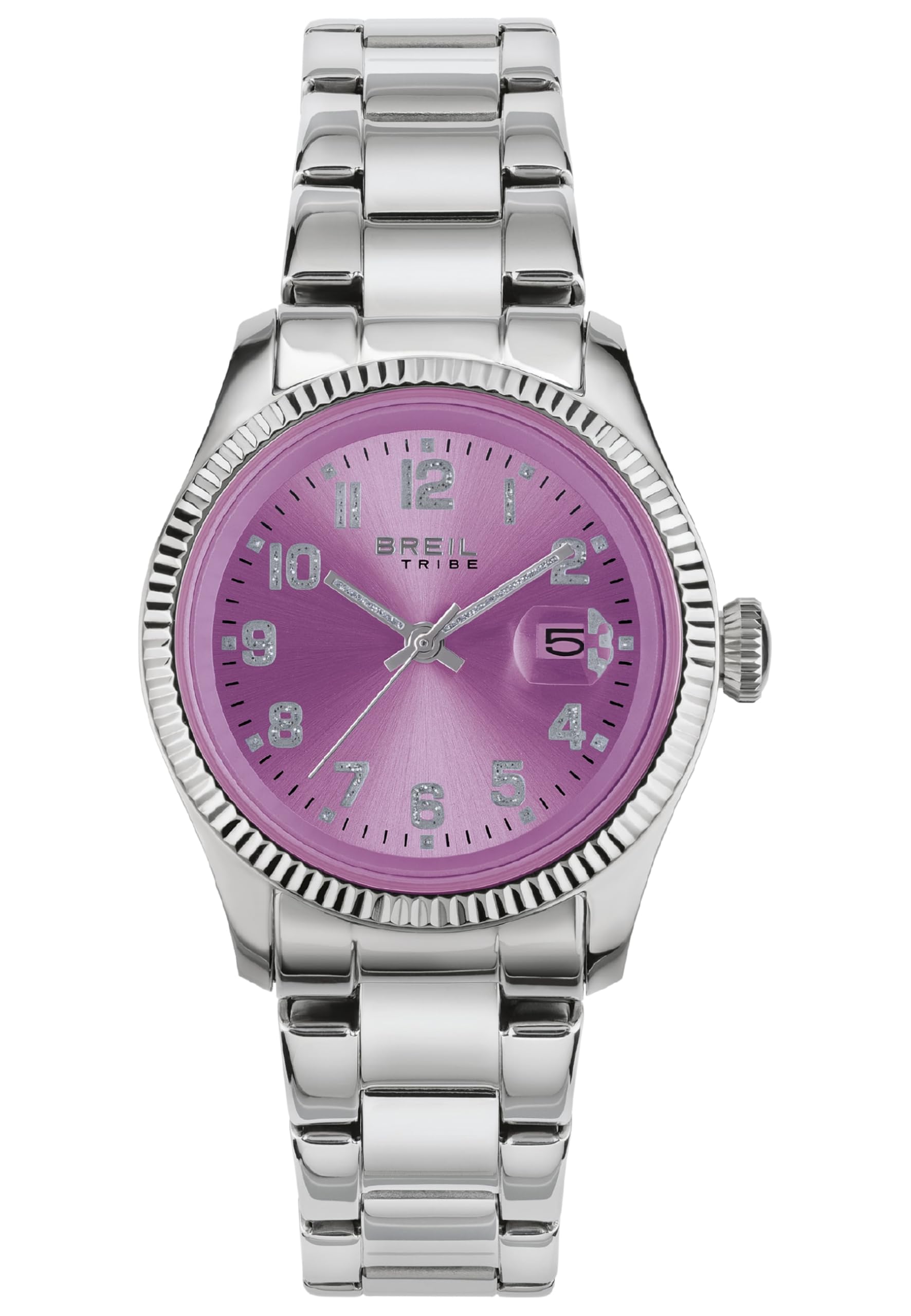 Breil Orologio Donna Classic Elegance Quadrante VIOLETT Movimento SOLO Tempo Quarzo e Bracelet Acciaio Argento EW0625