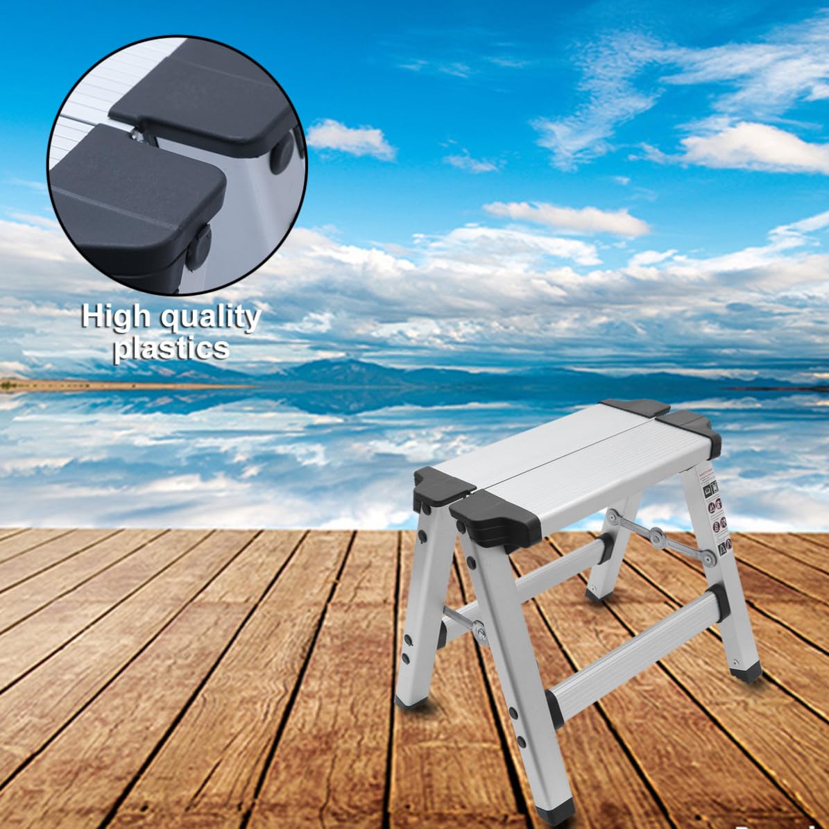 Sgabello di Pieghevole e Lega Fotografia Alluminio per Pesca | Argento, Leggero e Multifunzione, per Soggiorno e Outdoor, Struttura Sicura