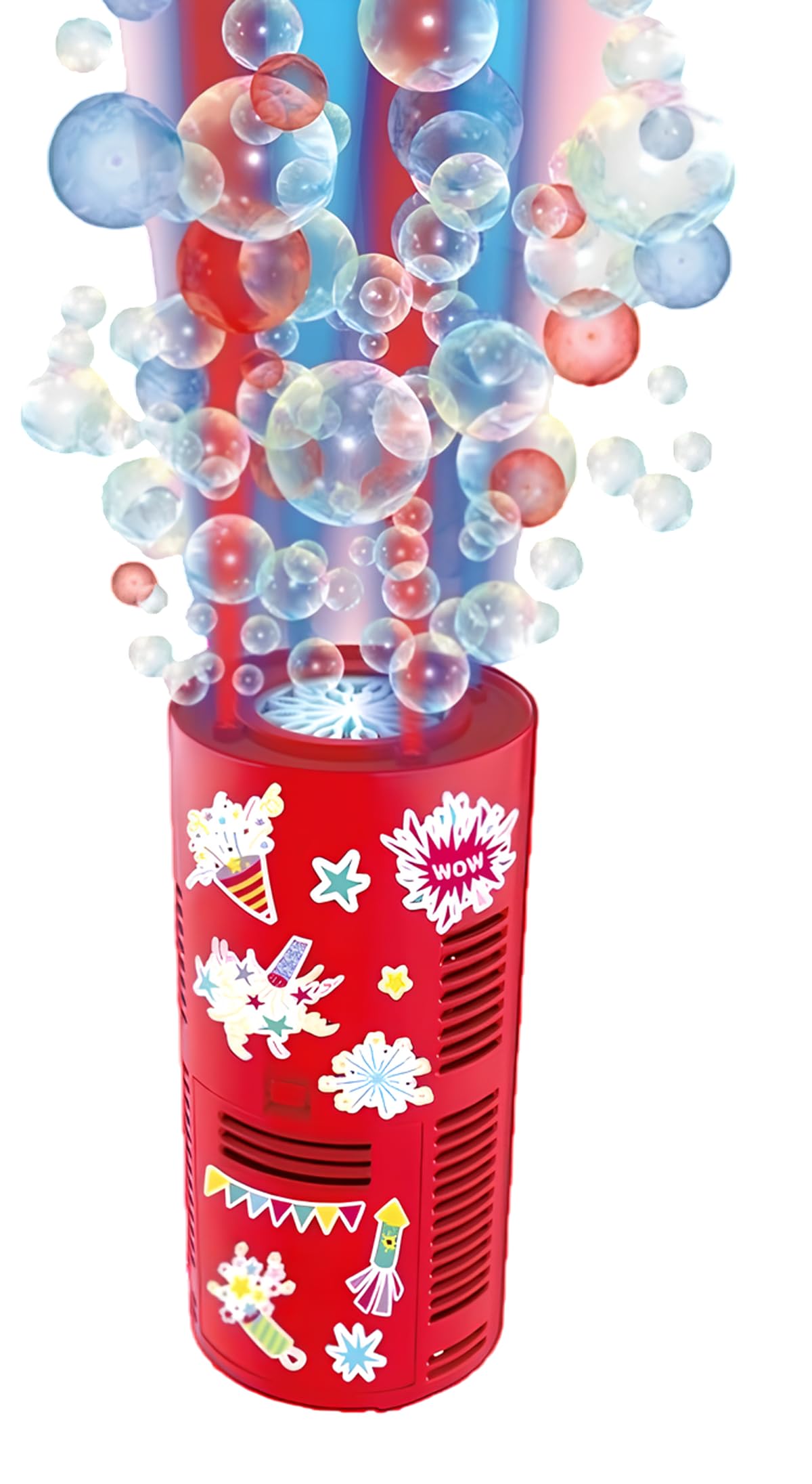 Macchina per Bolle di Sapone con Effetto Fuochi d'Artificio Macchina Automatica Bolle 12000+ al Minuto con Luci e Suoni Bubble Maker 90ml Inclusi Bambini Adulti Festa Party Interno Esterno
