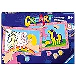 Ravensburger - CreArt Junior Series: Horses, Paint by Number Kit, Contains Two Pre-Printed Boards, a Brush, Colors, Creative Game for Boys and Girls 5+ Years