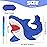 WERNNSAI Shark Piata - Ocean Shark Birthday Party Decorations Kids Boys Pinata with Blindfold and Bat for Under the Sea Party Supplies Baby Shower Birthday Game Set