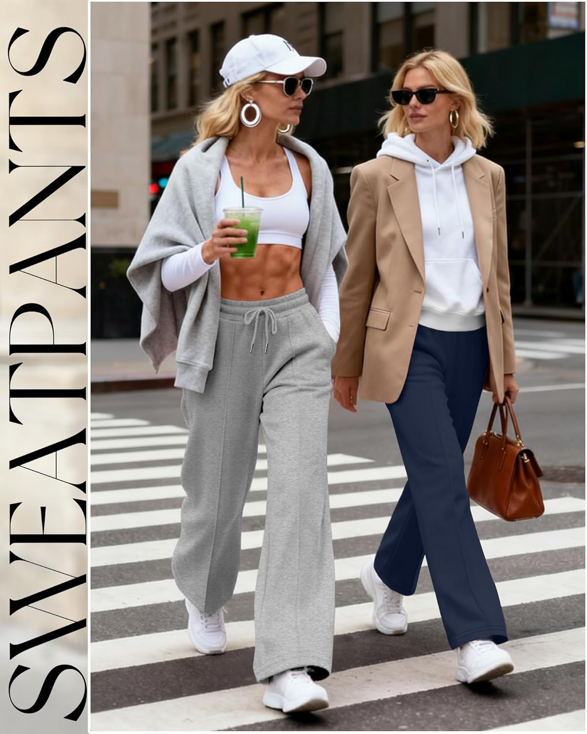 3 Pack Women's Wide Leg Lounge Pants High Waisted Baggy Sweatpants Drawstring Athletic Yoga Joggers with Pockets - Image 3