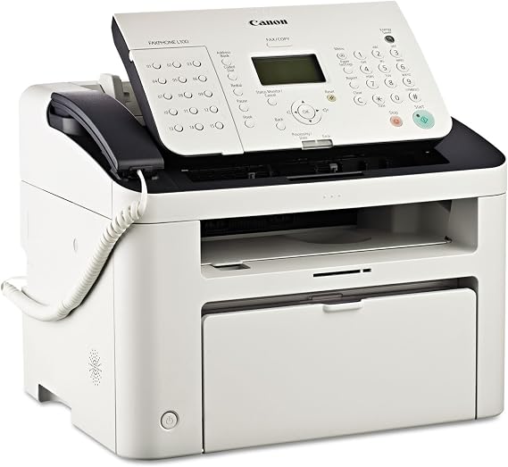 Canon FAXPHONE L100 - Monochrome Laser Fax with Copier, 30 Sheet Auto Document Feeder, 19 PPM, White