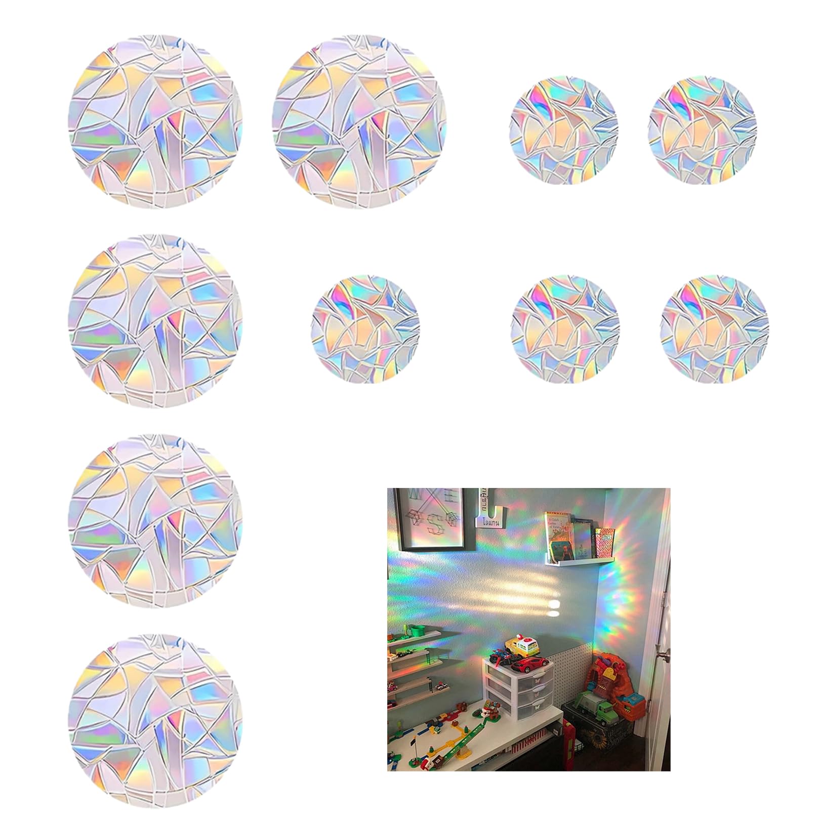 Adesivi per finestre a prisma arcobaleno colorato: design in vetro