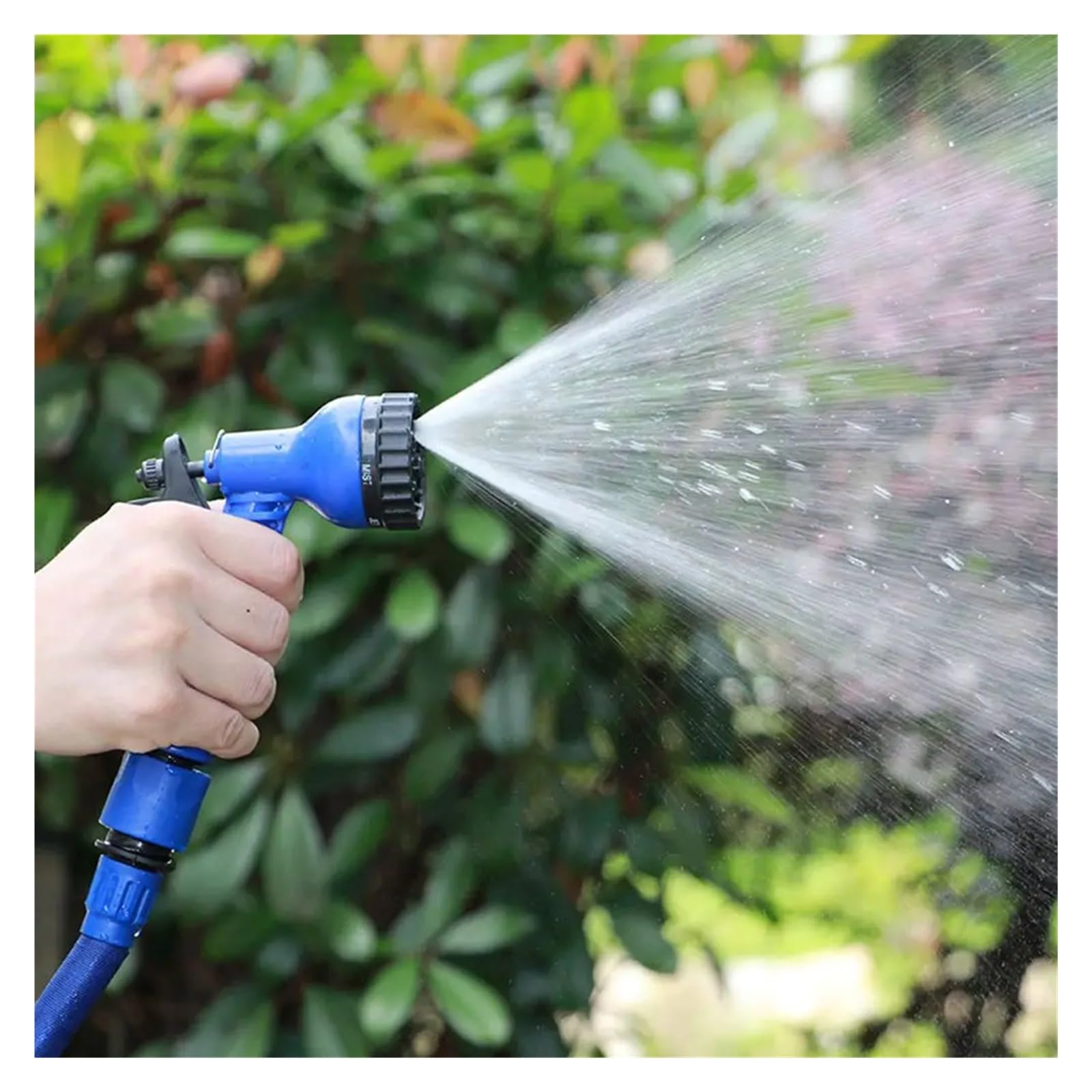 Węże Ogrodowe,Rozszerzalny Zestaw Węży Ogrodowych Elastyczny Wąż Wodny Plastikowe Węże Myjni Samochodowejet Wodny Opryskiwacz Ogrodowy Narzędzia Do Nawadniania/Niebieski/45M