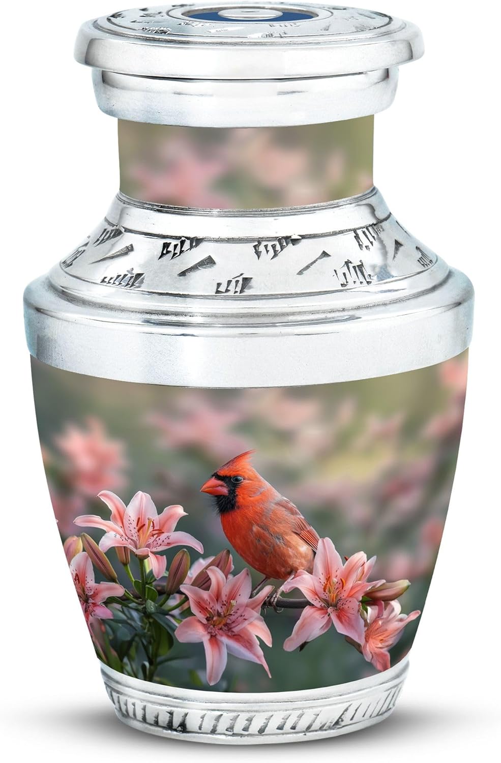 Cardinal Bird Urn for Ashes, 3 Inch Urns, Pet Urn for Ashes, Cremation Urn for Ashes, Gray Urns for Ashes, Small Keepsake Urns for Human Ashes, Urns for Human Ashes Adult Man, Dog Urn