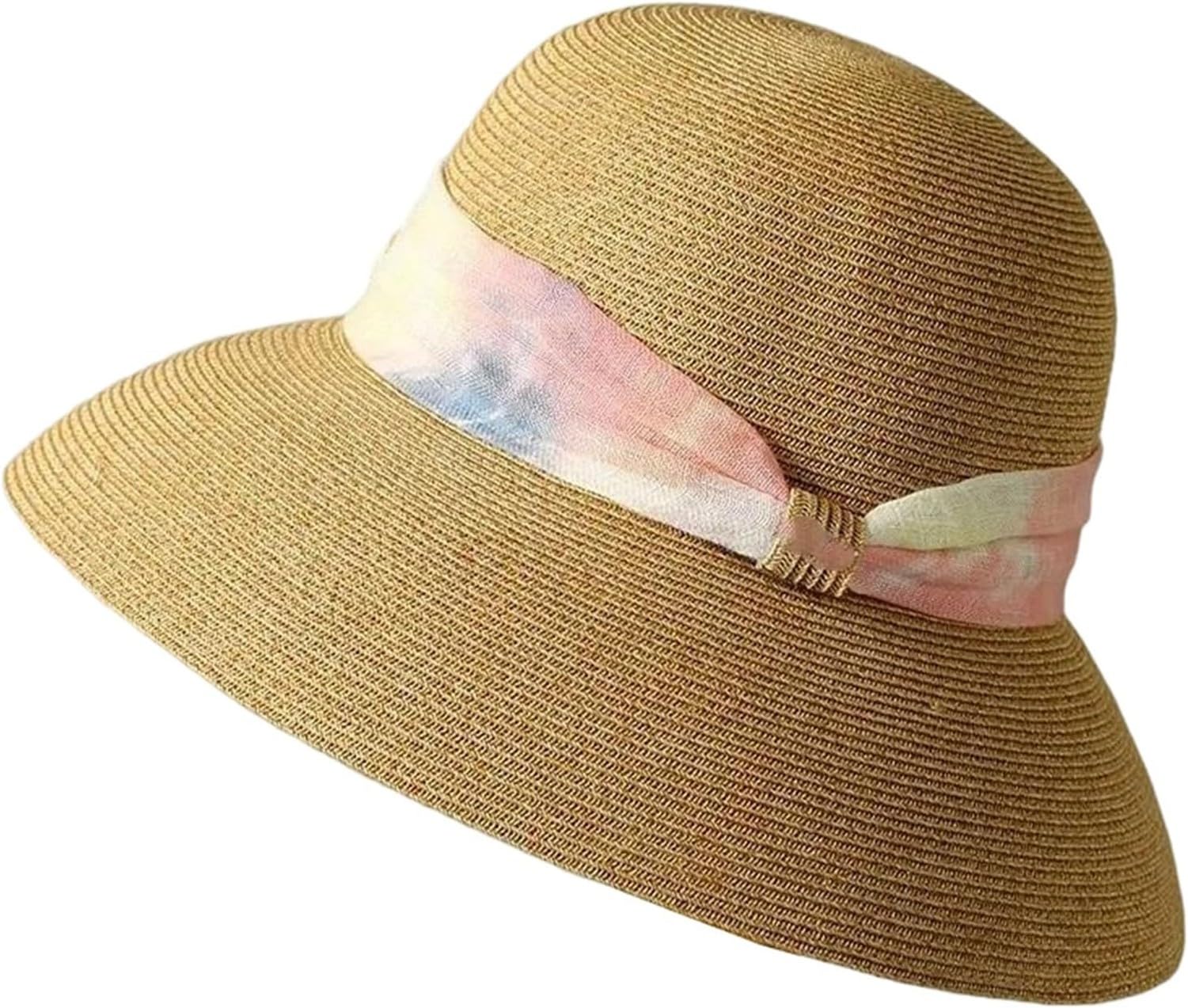 GYFGRTQ Straw Top Visor Hat,Paper Beach Visor Cap for Photography, Travel, and Daily Sun Protection Use, Tho-9636-beige, 56-58