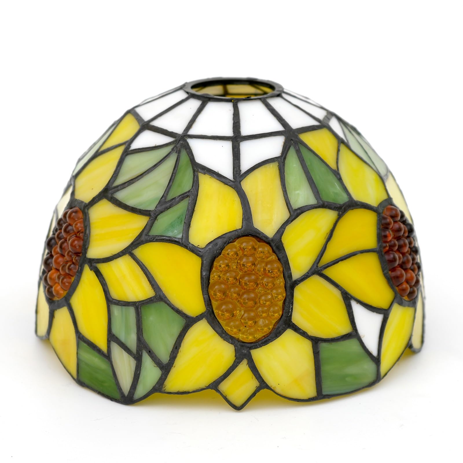 Zamiennik abażuru 20 cm żółty słonecznik witrażowa lampa ręcznie robiona vintage abażury akcesoria pasuje do lampy stołowej wiszące lampy podłogowe