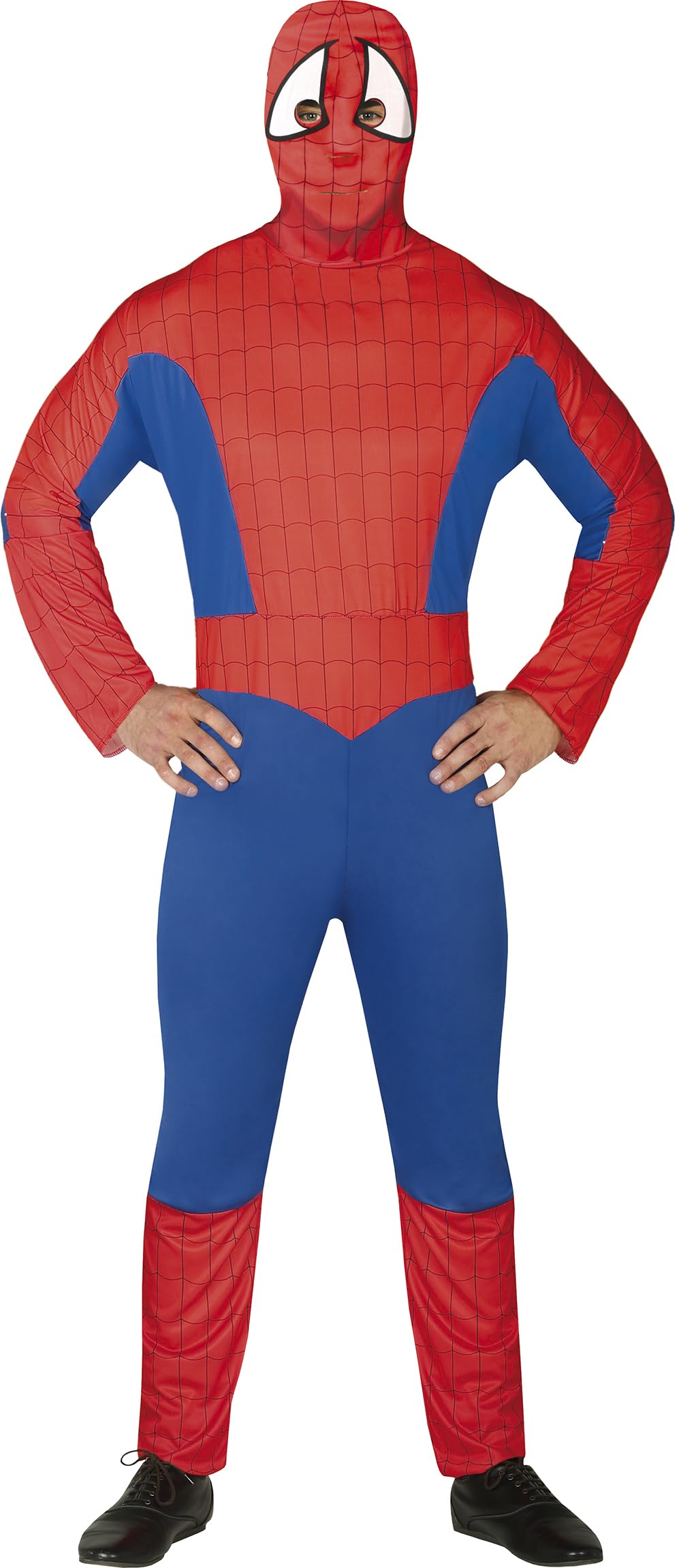 FIESTAS GUIRCA Masked Superhero Fancy Dress Costume - Red & Blue Comics Hero Costume Fancy Dress Men Size S 36-38