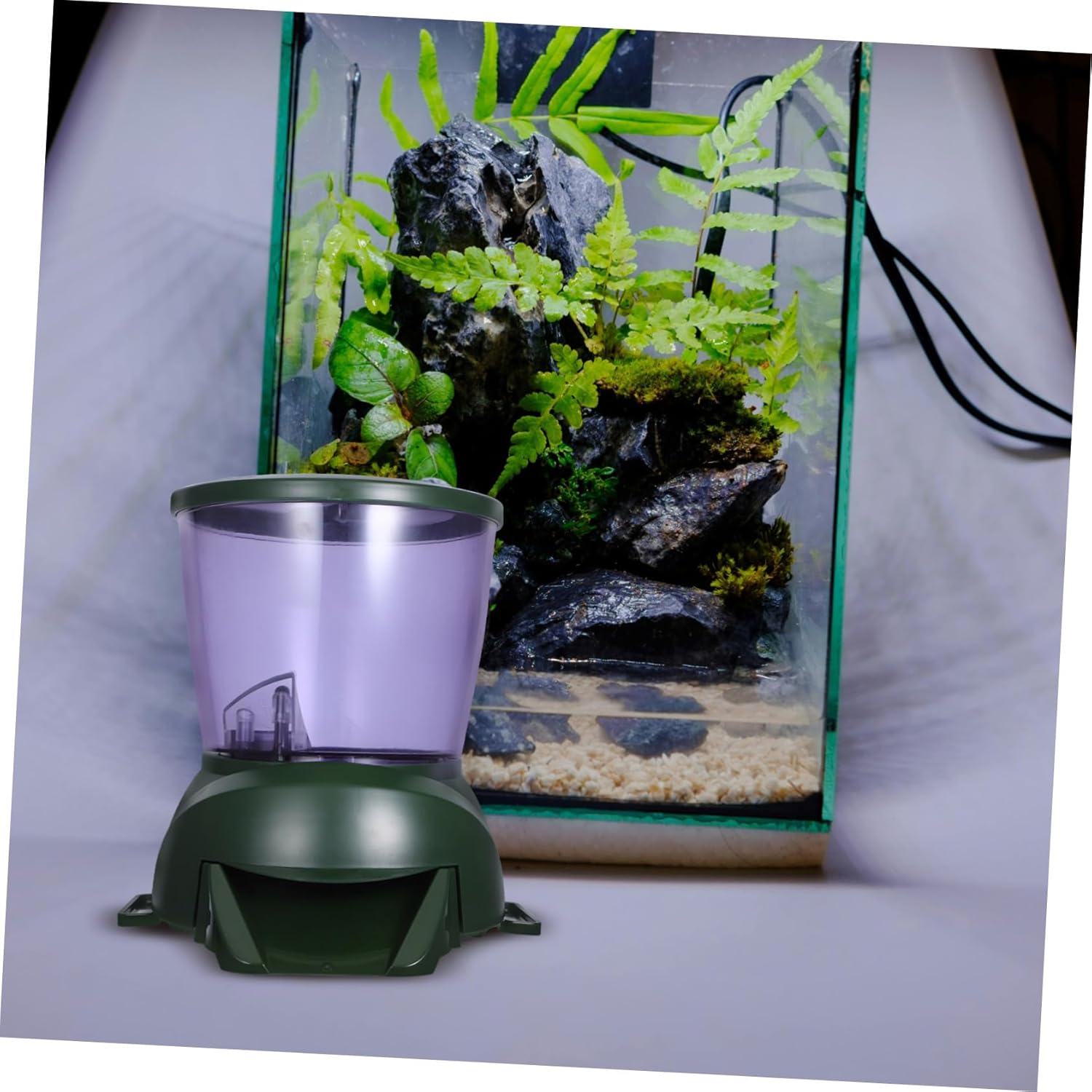 SUPVOX Automatic Fish Feeder for Aquarium LCD Display Ration Feeder Timing Fish Tank Accessory for Pellet Feeding Capacity Without Battery