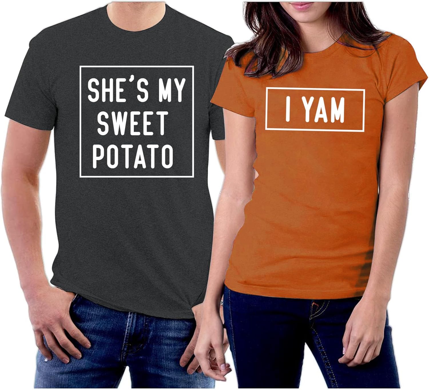 She's My Sweet Potato I Yam Shirt Couples Thanksgiving Shirts for Husband and Wife Friendsgiving Casual Short Sleeve Tops - Image 4