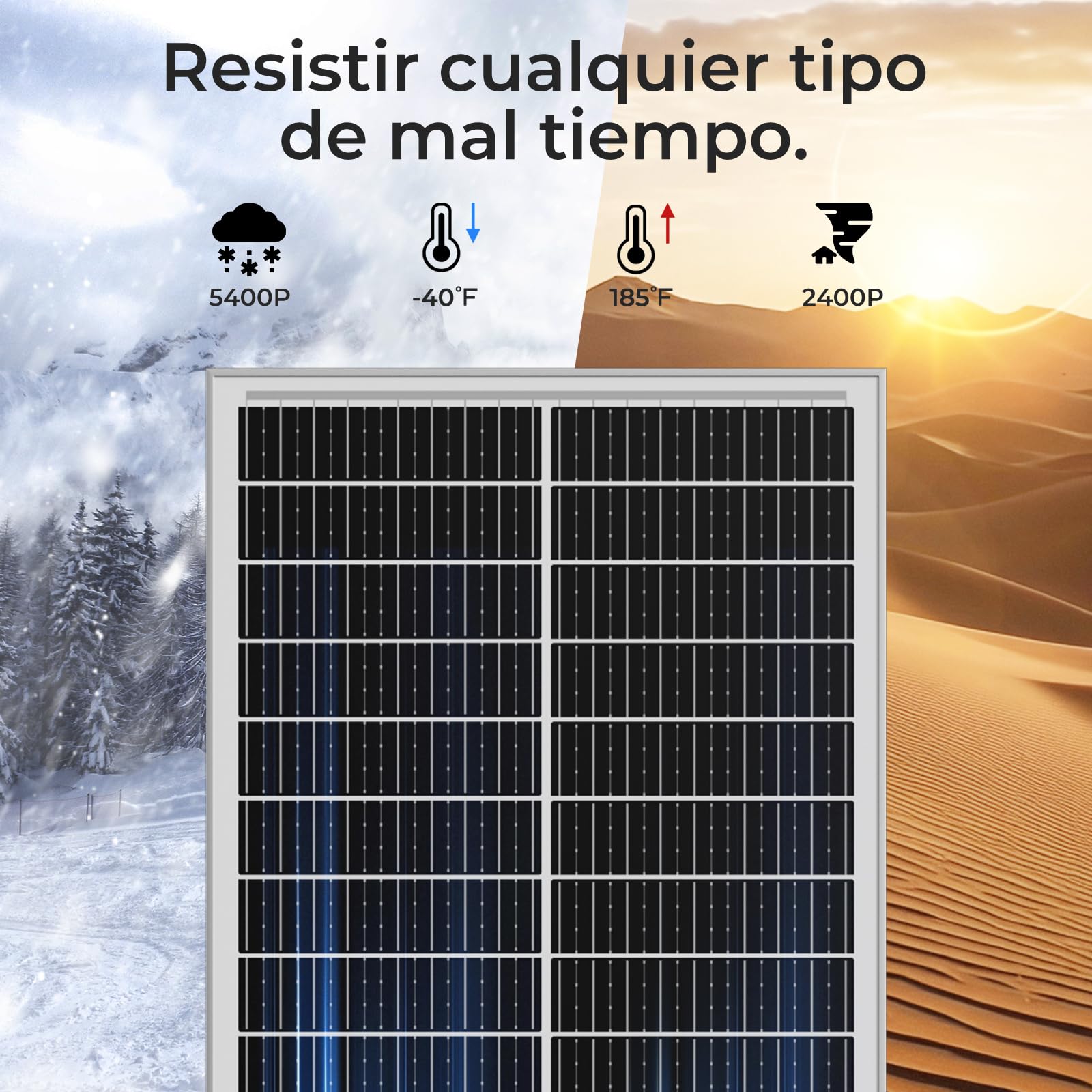 100W Solarpanel N-Type 12V Monokristallin IP68 MC4 für RV Schiff Dach