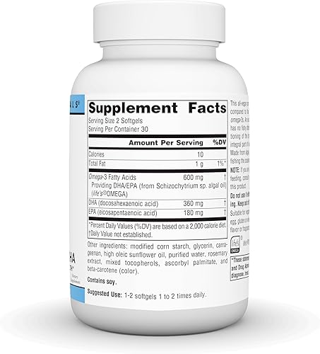 Miniatura 2 de Source Naturals Omega-3 veganos, EPA-DHA sin pescado, para apoyo a la salud cardíaca y cerebral* 300 mg - 60 cápsulas blandas veganas