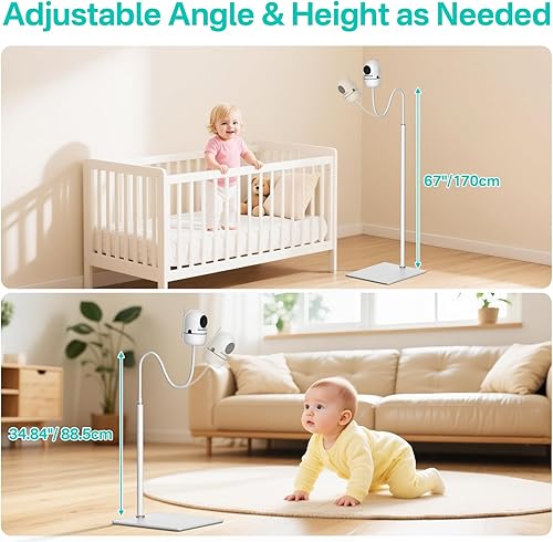 Miniatura 4 de Soporte de cámara de monitor de bebé ajustable en altura para HelloBaby, VTech, Infant Optics DXR-8 y DXR-8 Pro, Nanit Pro Baby Monitor Stand Wr