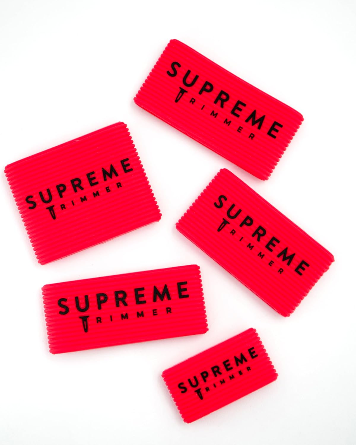 SGR50 Professional Barber Grippers by Supreme Trimmer | 5 Piece Non-Slip Clipper Grips, Barber Sleeve for Clipper, Trimmer & Shaver | Red