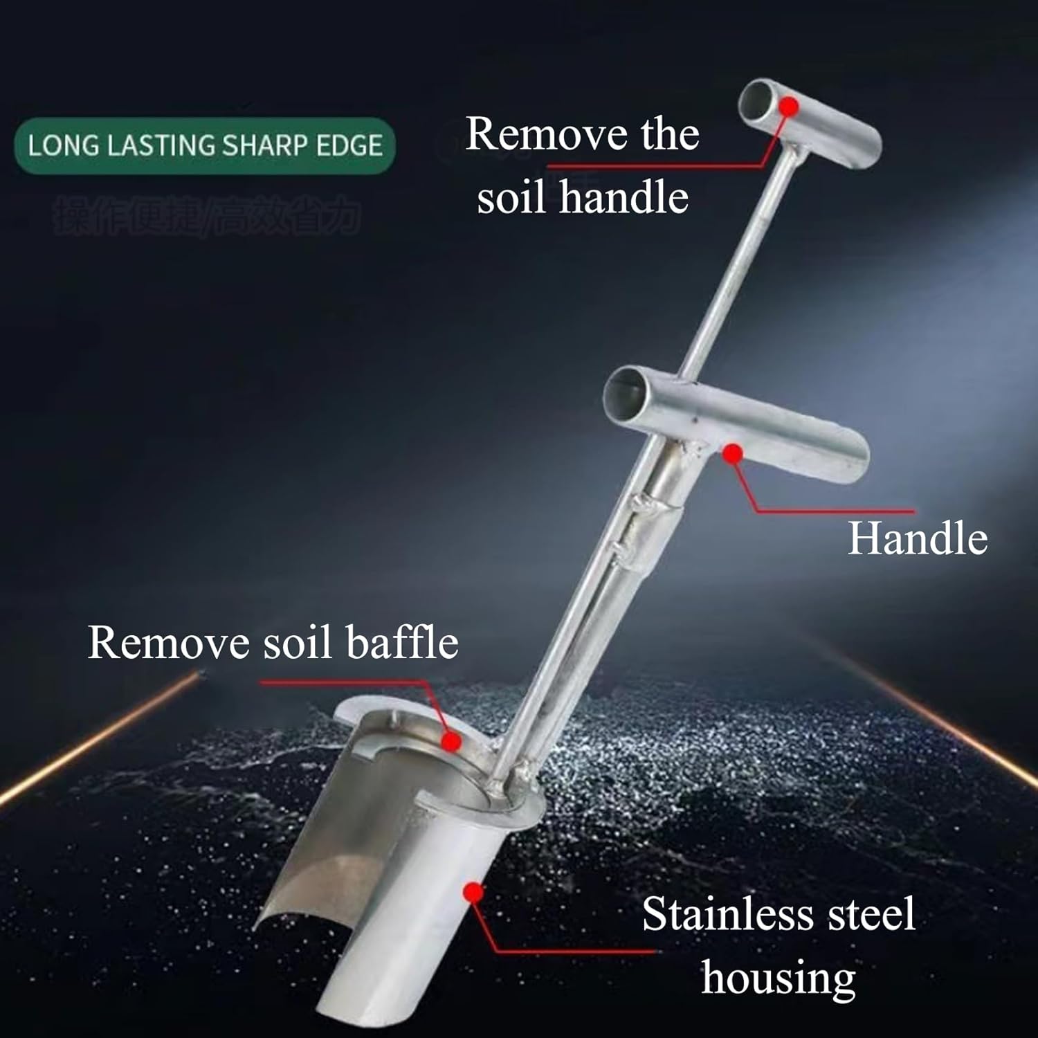 Generic Bulb Planter Seedling Transplanter Tool, Garden Bulb Transplanter for Digging Holes with T-Style Handle Soil Sampler, Lawn and Garden Tool