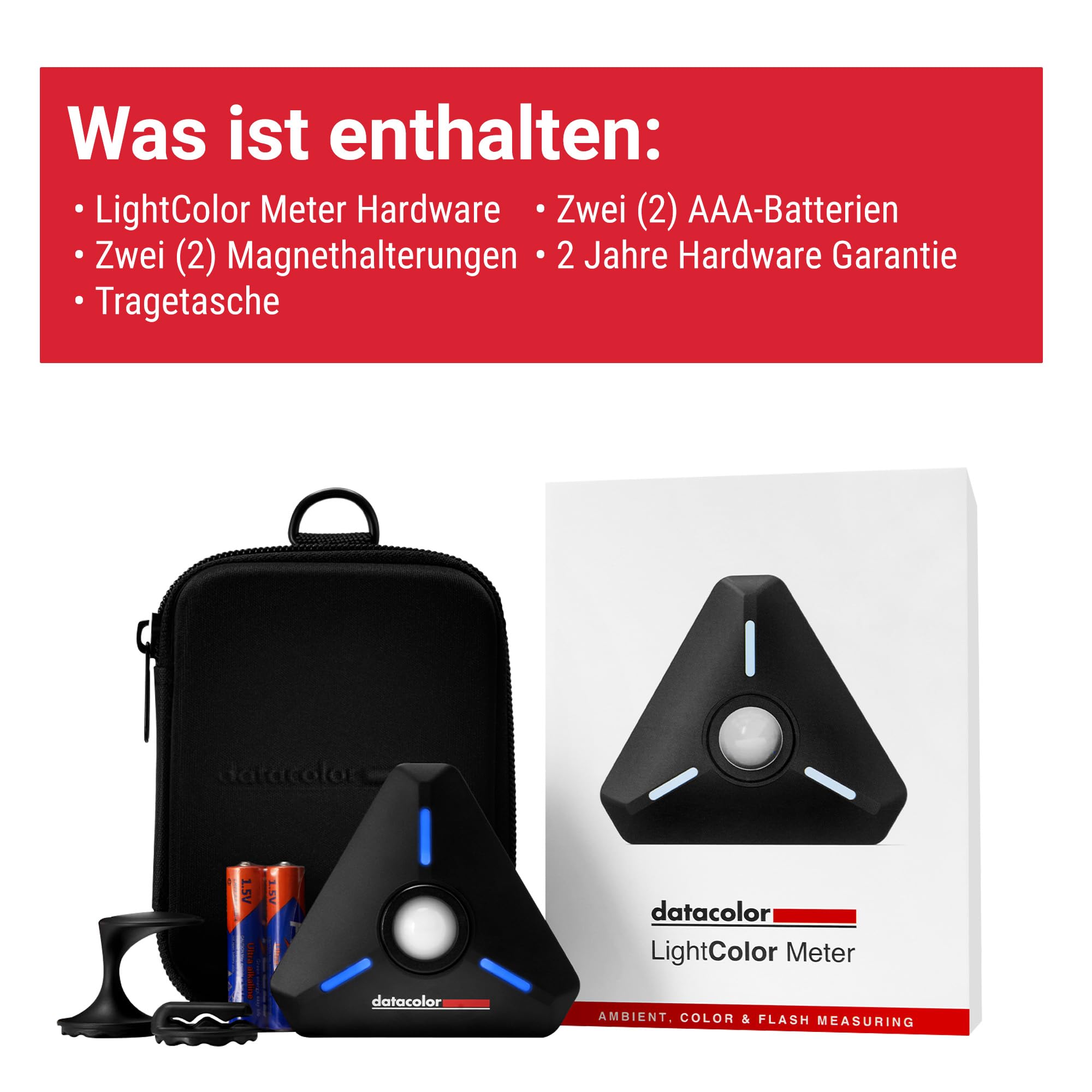 Datacolor LightColor Meter – Belichtungs- & Farbtemperaturmesser für Foto/Video, Lux, Licht & Farbtemperatur mit Bluetooth-App
