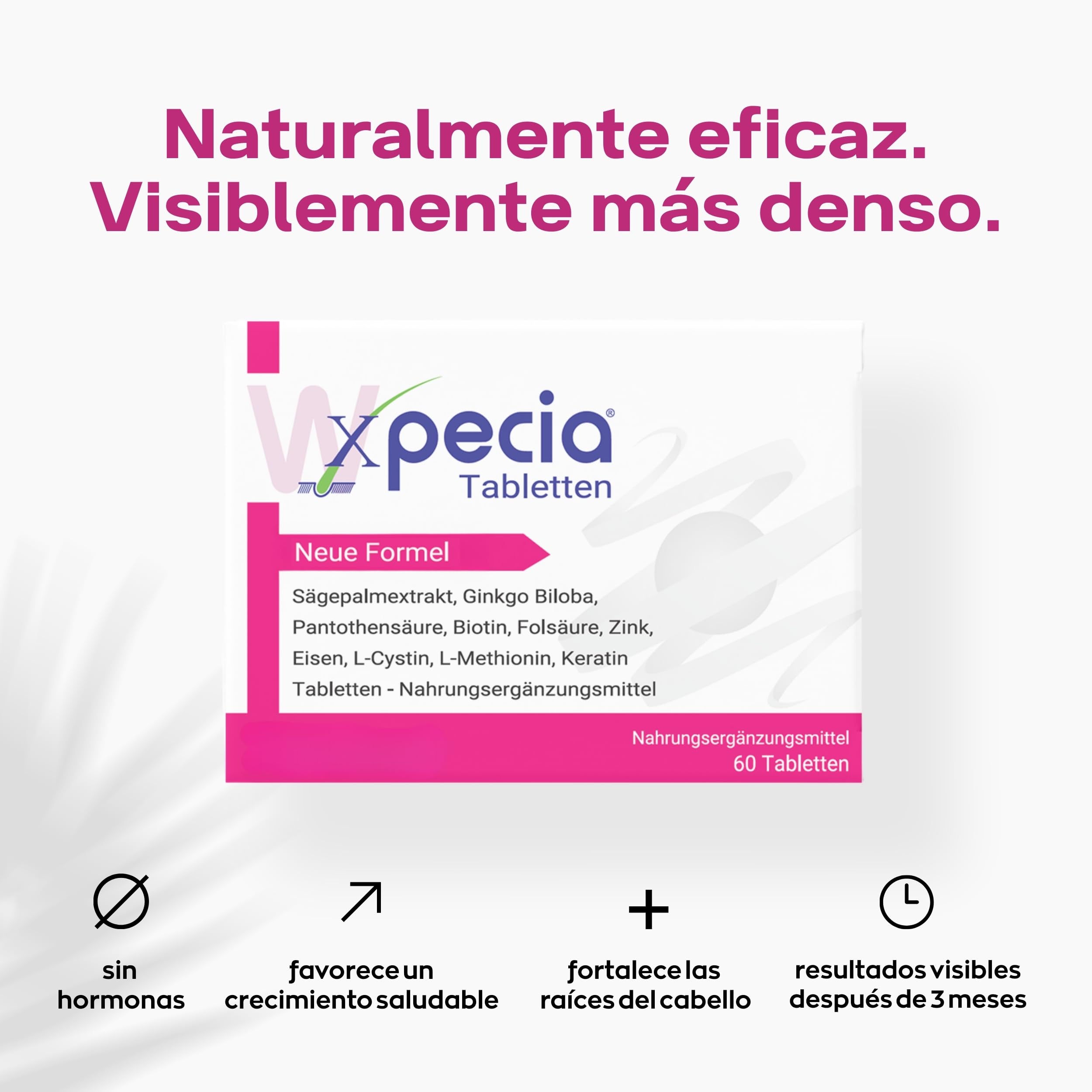 Xpecia mujer - Anti caída del cabello bloqueador dht fórmula para el crecimiento del cabello 60 comprimidos