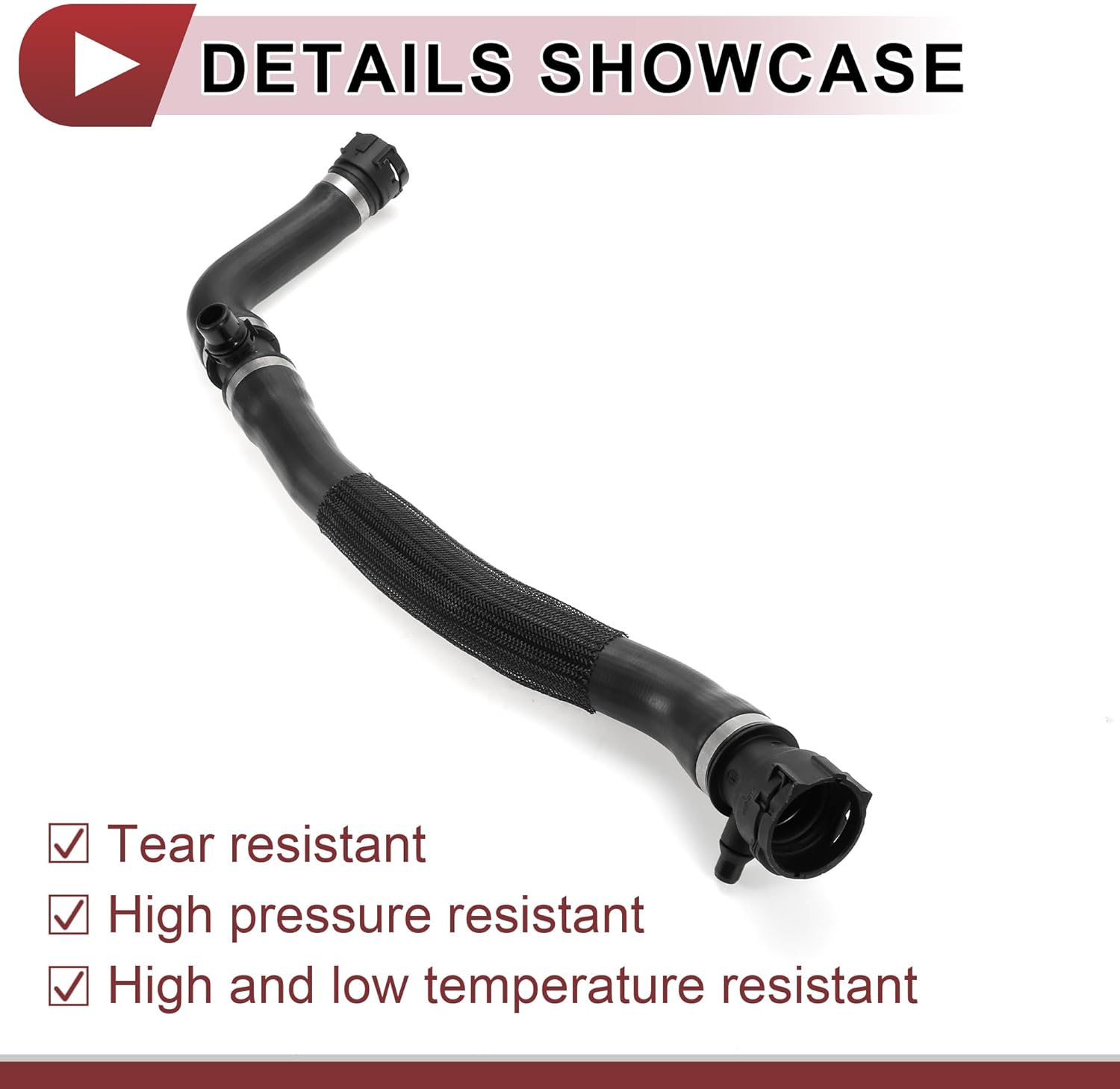 1 Pcs Radiator Coolant Hose for BMW 230i 320i 330i 430i Upper Heater Hose No.17128616528 Black Rubber
