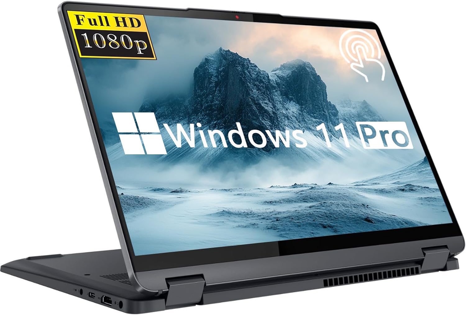 Lenovo IdeaPad Flex 5i 14″ FHD Touchscreen Laptop, 2-in-1 Convertible Business Laptop, Intel Core i3-1215U, 8GB RAM, 512GB SSD, Intel UHD Graphics, Long Battery Life, Windows 11 Pro – Storm Grey