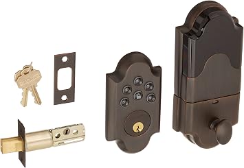 Baldwin 8252.AC1 Boulder Keyless Entry Single Cylinder Electronic Deadbolt, Venetian Bronze