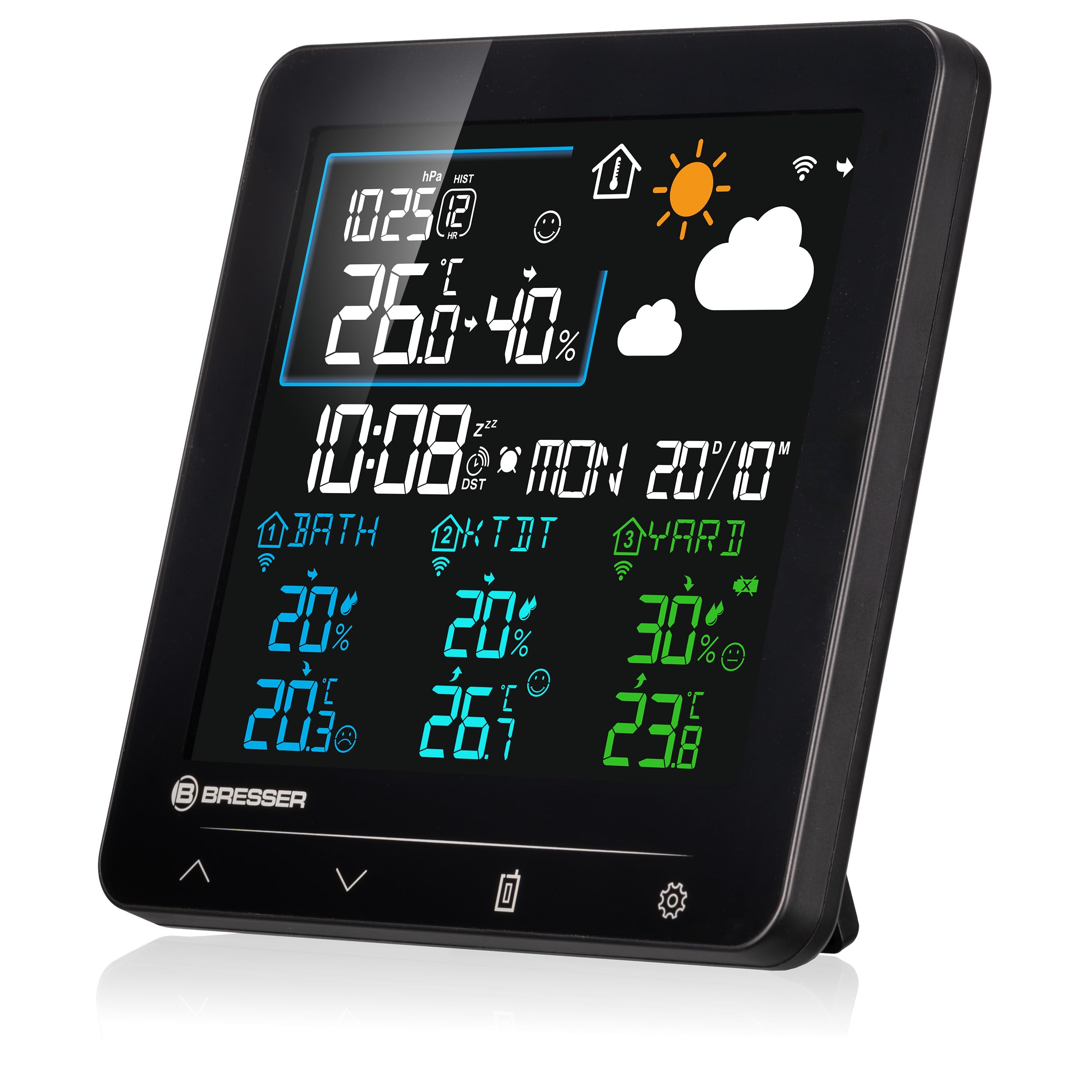 Bresser Quadro Individio NV Station météo sans fil, 3 capteurs