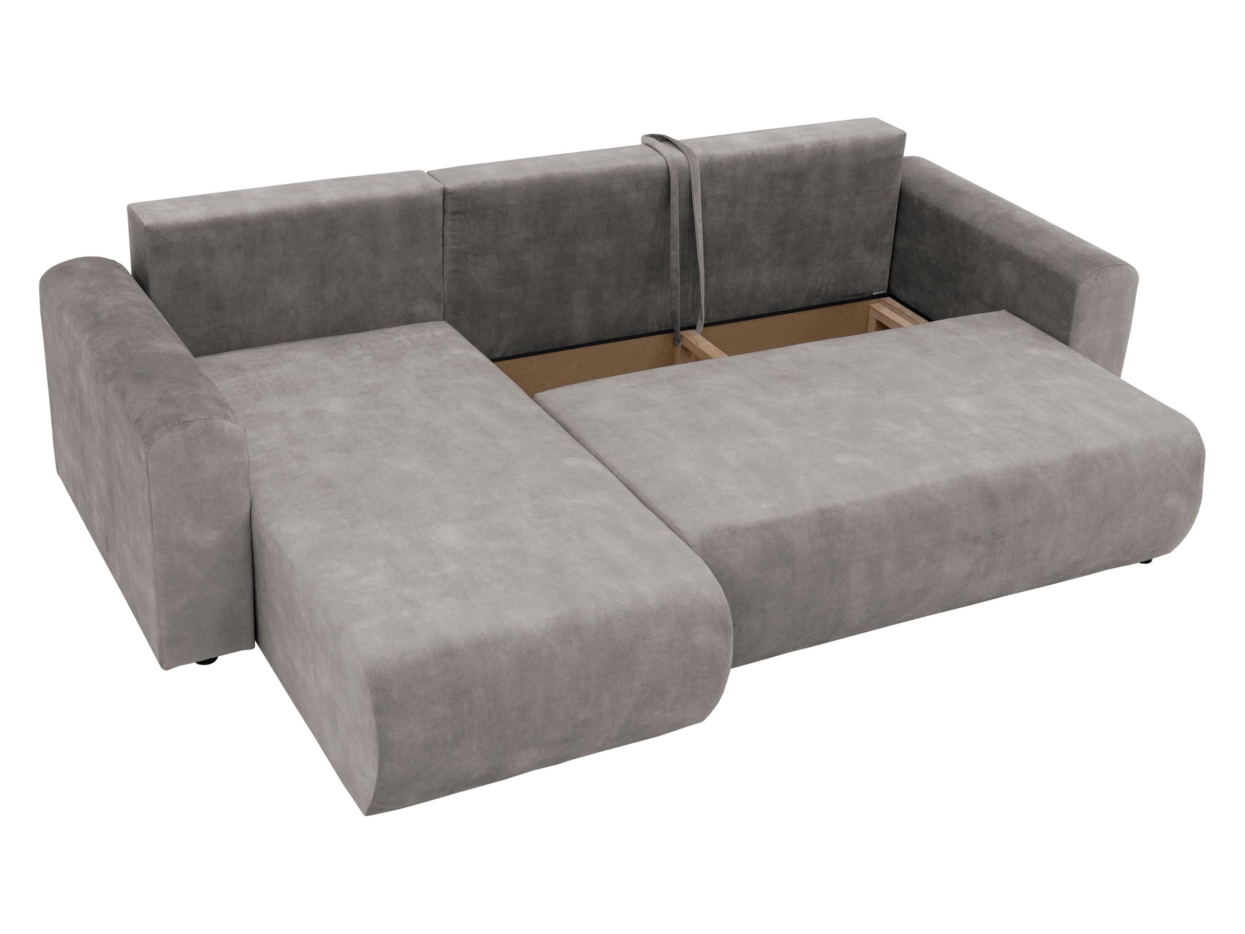 Mirjan24 Ecksofa Eliwo, Design Eckcouch, Couch mit Schlaffunktion und Bettkasten, Wohnlandschaft, Bettfunktion L-Form Sofa, Ottomane universell (Taro 01)