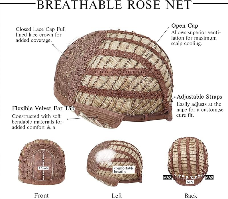 Esmee Női Paróka 61 cm - Hosszú Göndör Szőke Haj Frufruval, Hőálló Szintetikus Műhaj 180°C-ig, Állítható Fejméret