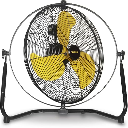 VENTISOL 20 Inch 2-in-1 Floor or Wall Mounted Fan, High Velocity 720 Tilting for Commercial, Residential, Industrial, Gara...