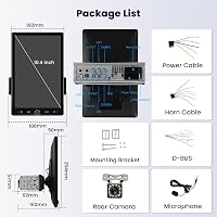 Hikity 10,4" Autórádió CarPlay Android Bluetooth Forgó Kijelző USB AUX 7