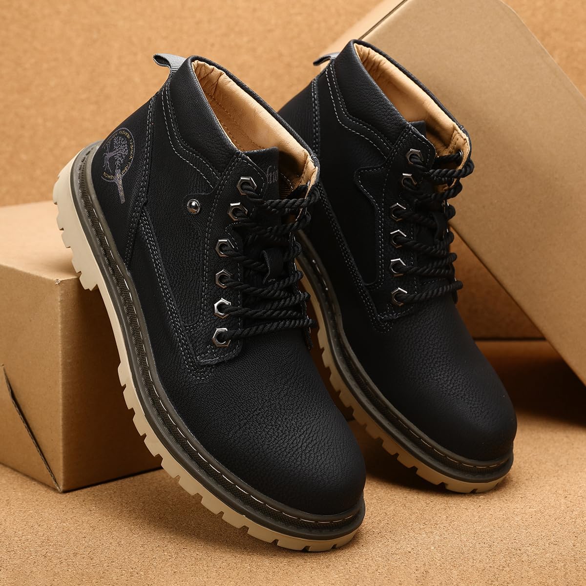 Shaire Men's Leather Chukka Boots | Lace-Up Ankle Boots for Men | Casual Comfort Boots - Image 9