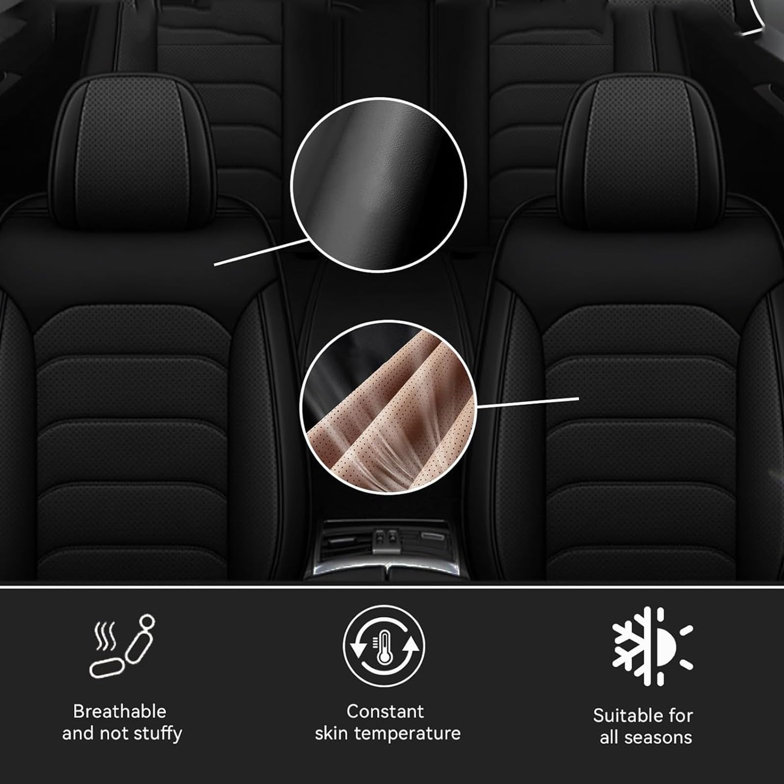 Set Coprisedili Auto Universali per Volkswage Tiguan Allspace (2018-2021),Coprisedile Seduta Anteriori e Posteriori Pelle Copri per Auto con Airbag-Marrone