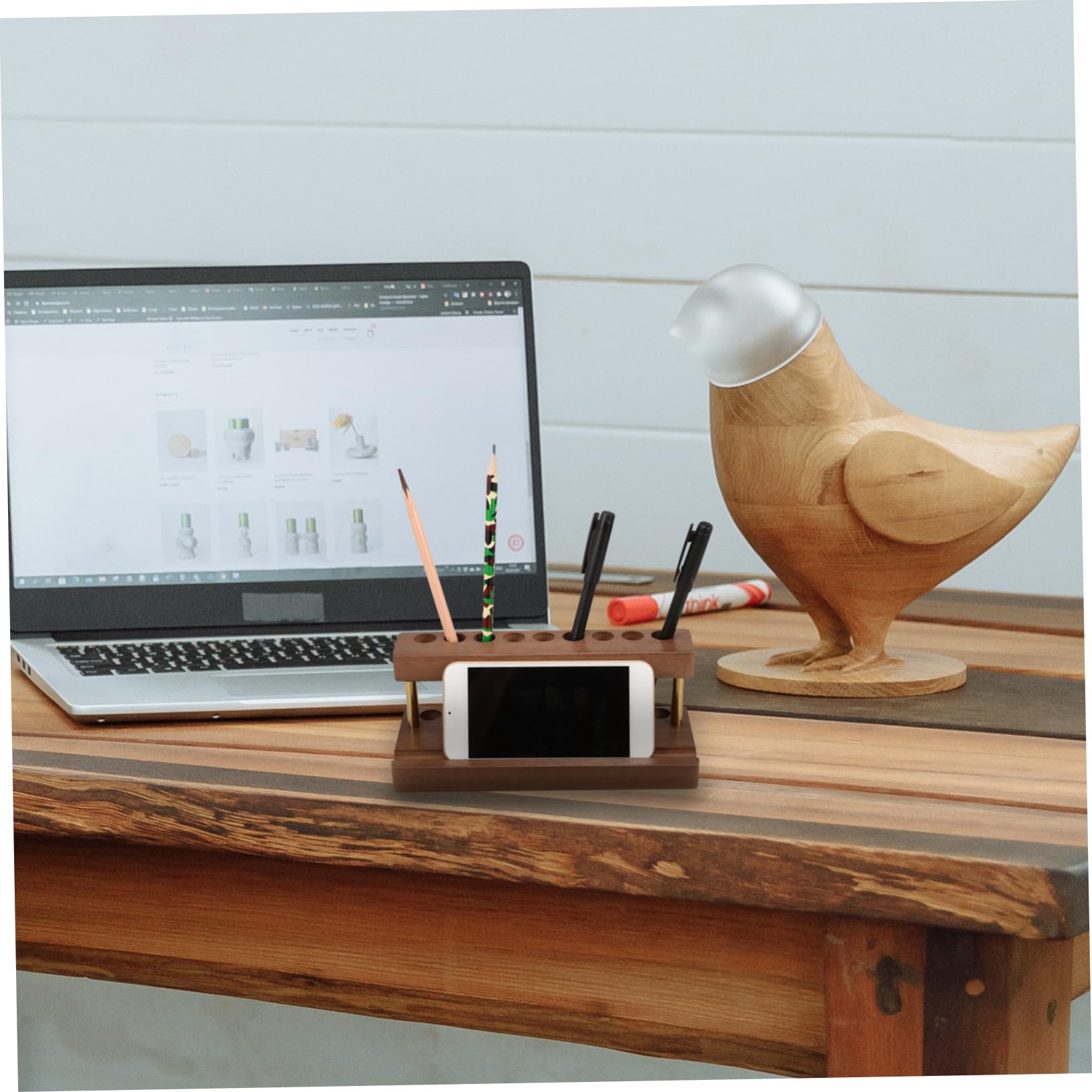 STOBOK 2stücke Acrylfarben Organizer Mit Pinselhalter Multifunktionales Holzregal Für Künstler Platzsparender Farbständer Für Sauberes Und Organisiertes Malen Für Büro Und Atelier