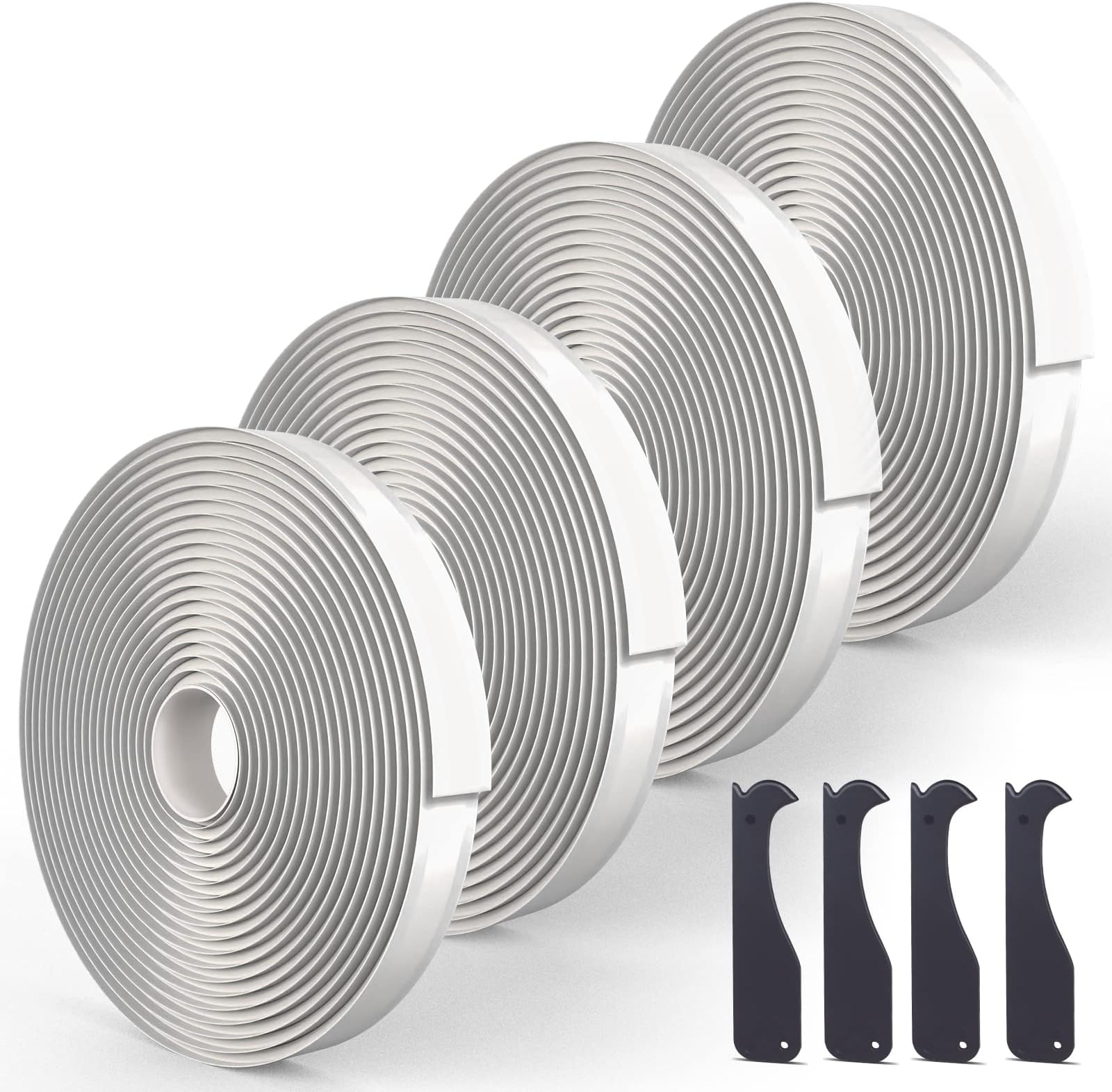 4 Pack Butyl Tape Bulk,1/8" x 3/4" x 30 ft, White Butyl Sealant Tape, Butyl Rubber Caulk Tape, Perfect Butyl Tape RV Window Sealant Tape, Roof Caulk Tape, Butyl Rubber Roll, EPDM Rubbers Roof Patching