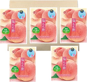 Kato Seika Salt Peach Candy, 1.9 oz 54 g x 5 Bags, Fruit Candy, Individual Packaging, Candy, Salt Candy, Peach, Japanese Fruit Juice, Heat Protection, Bulk Purchase