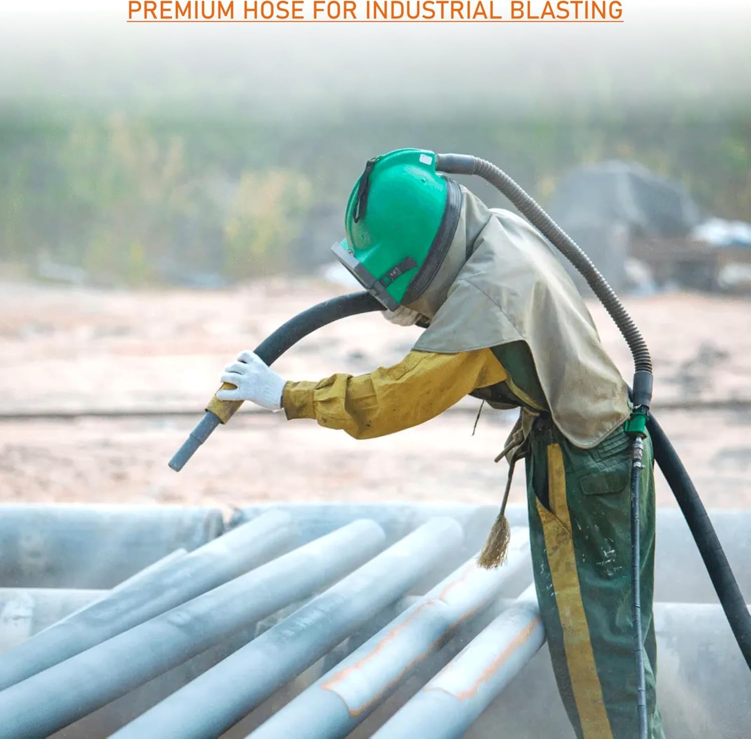 SIMOND STORE - Abrasive Sandblast Hose 1" OD 1/2" ID, Blasthose 6 Feet Long Sandblasting Hose