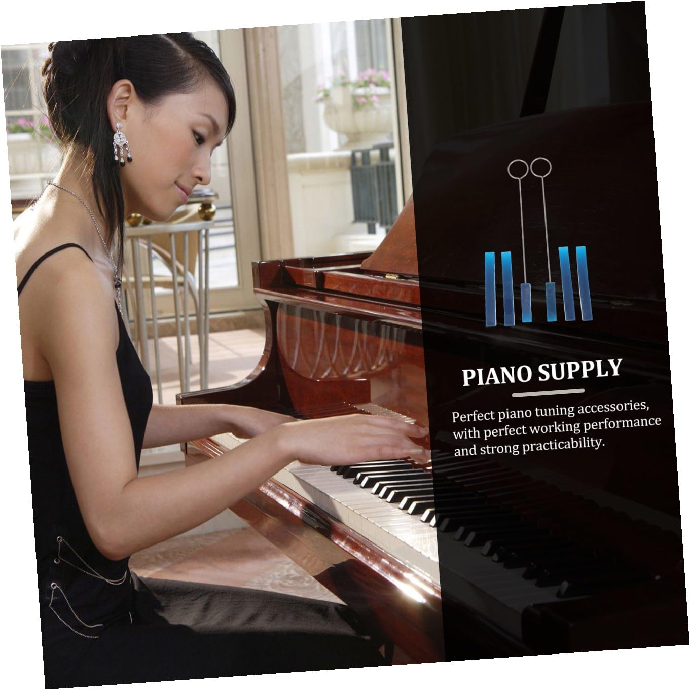 Set 6 Pezzi Smorzatori senza Danneggiare le Corde Strumento per Accordatura in Gomma Resistente per Musicisti per Pianoforte per Musicisti e Manutenzione Strumenti
